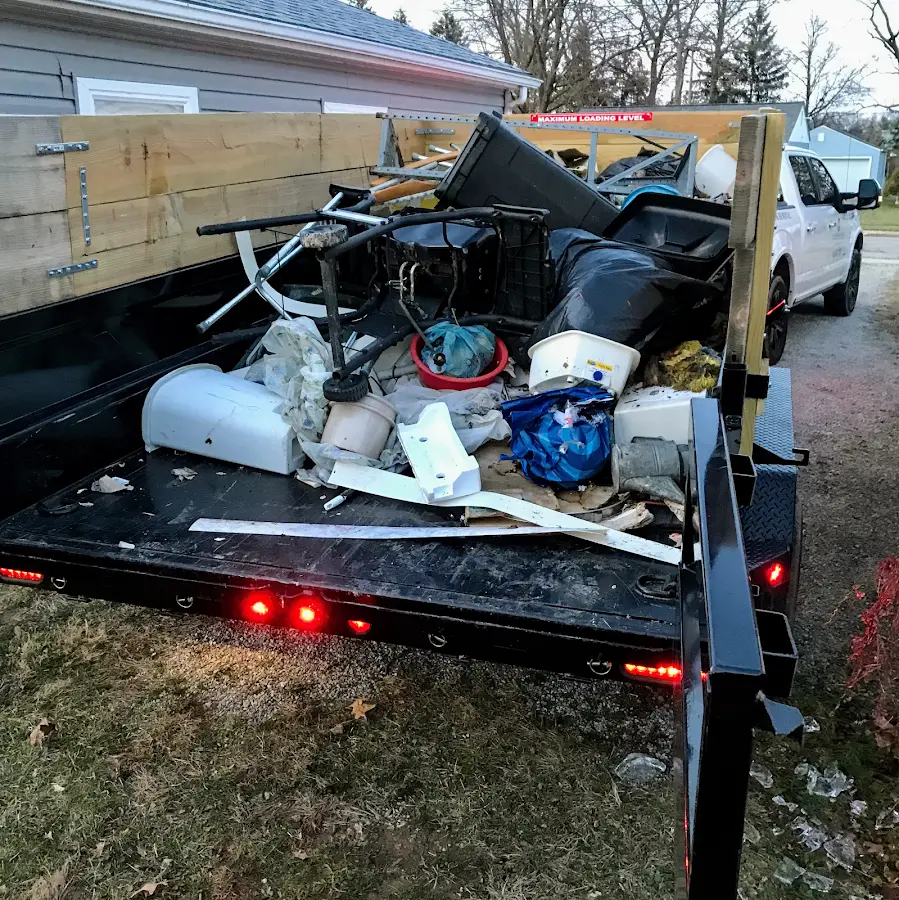 Roll-off dumpster delivered to a residential driveway in Klamath Falls